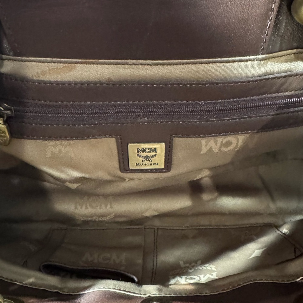 MCM Brown Leather Quilted Chain Detail Shoulder Bag - Picture 16 of 16
